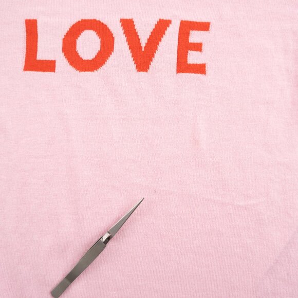 OLD NAVY pink "Love" sweater w/ red trim size S - Picture 8 of 9